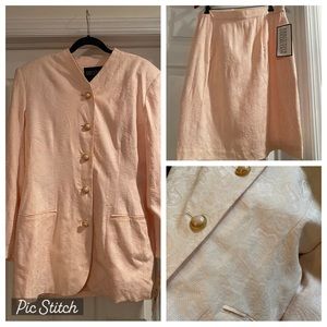 Executive Collection- Vintage -NWT 2PC Pink Brocade Skirt Set Sz 18. Fully Lined